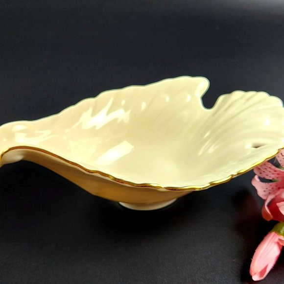 Vintage - Open Candy Dish Dove Collection (Gold) by LENOX - Made in USA - Picture 1 of 12